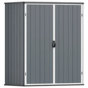 Patiowell 5x3 Plastic Outdoor Storage Shed with Lockable Door, Dark Gray