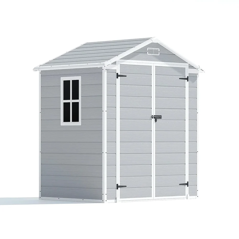 Patiowell 6x4 Plastic Storage Shed with Floor, Gray