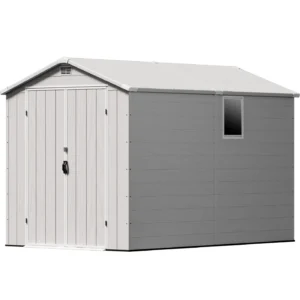 Patiowell 6x10 ft Plastic Shed with Window, Gray