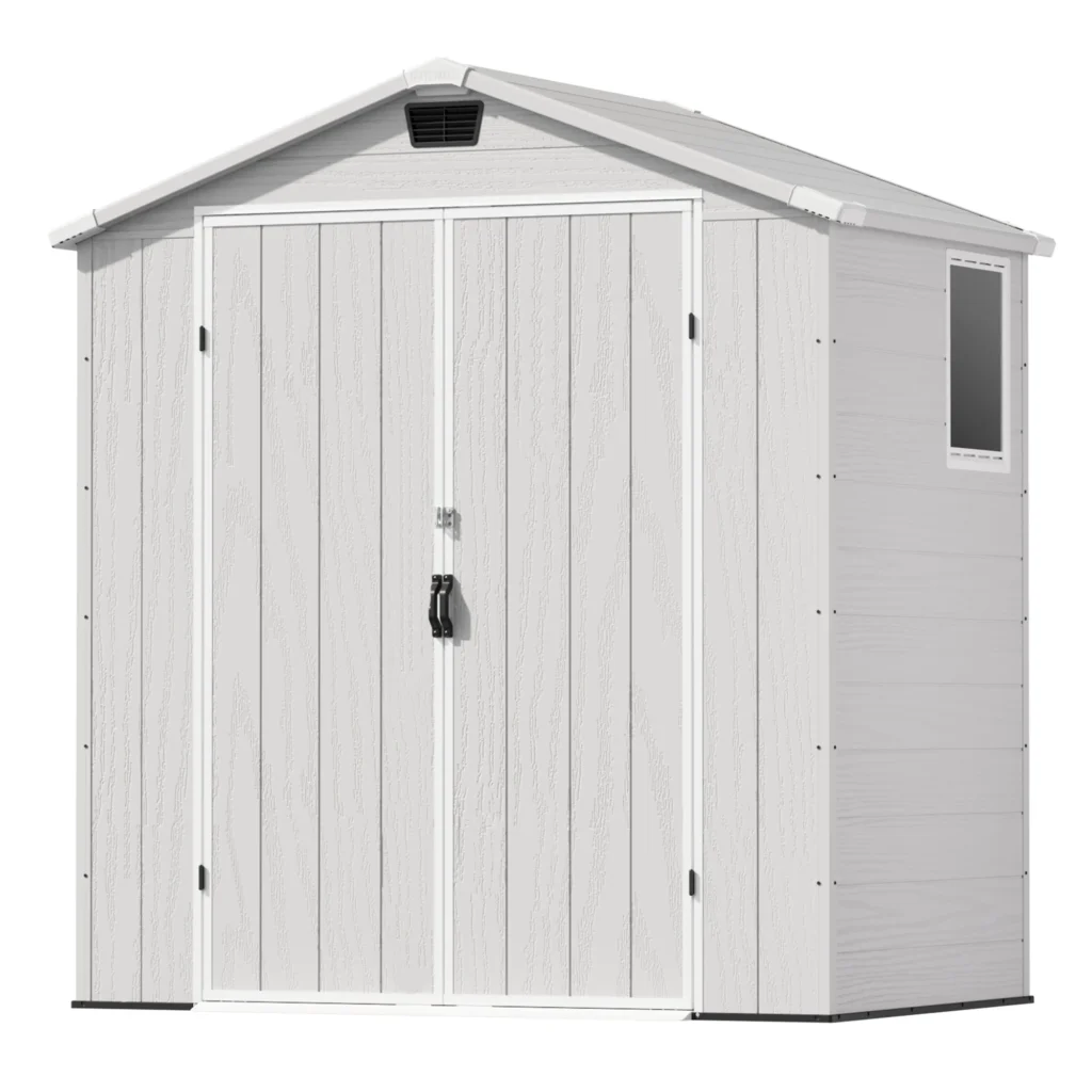 Patiowell 6x4 Plastic Shed with Window & Vent, Gray