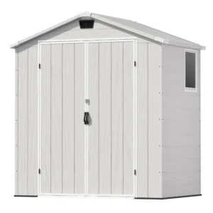 Patiowell 6x4 Plastic Shed with Window & Vent, Gray