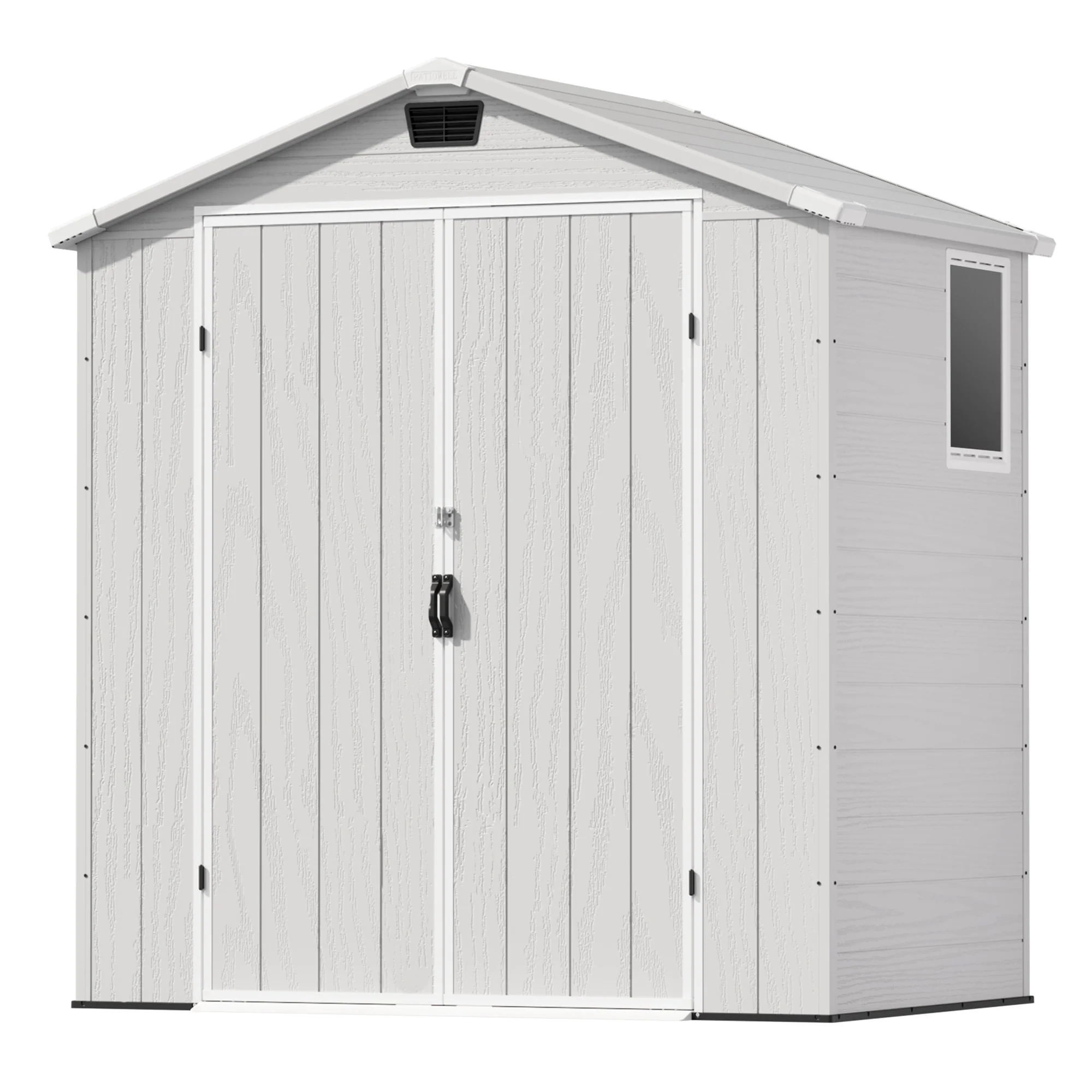 Patiowell 6x4 Plastic Shed with Window & Vent, Gray